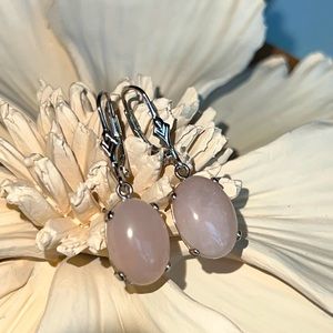 Silpada Vintage Earrings Rose Quartz Dangle 925 Silver